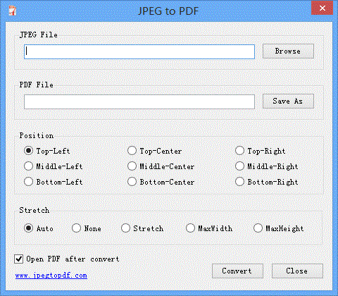 Screenshot for JPEG to PDF 1.0
